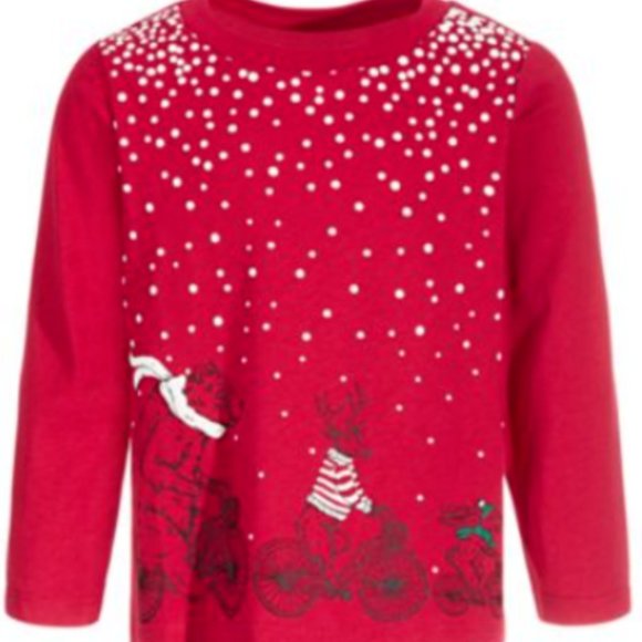 First Impressions Other - NWT First Impressions Baby Boys Cycling Pals Shirt Cherry Red Holiday Christmas
